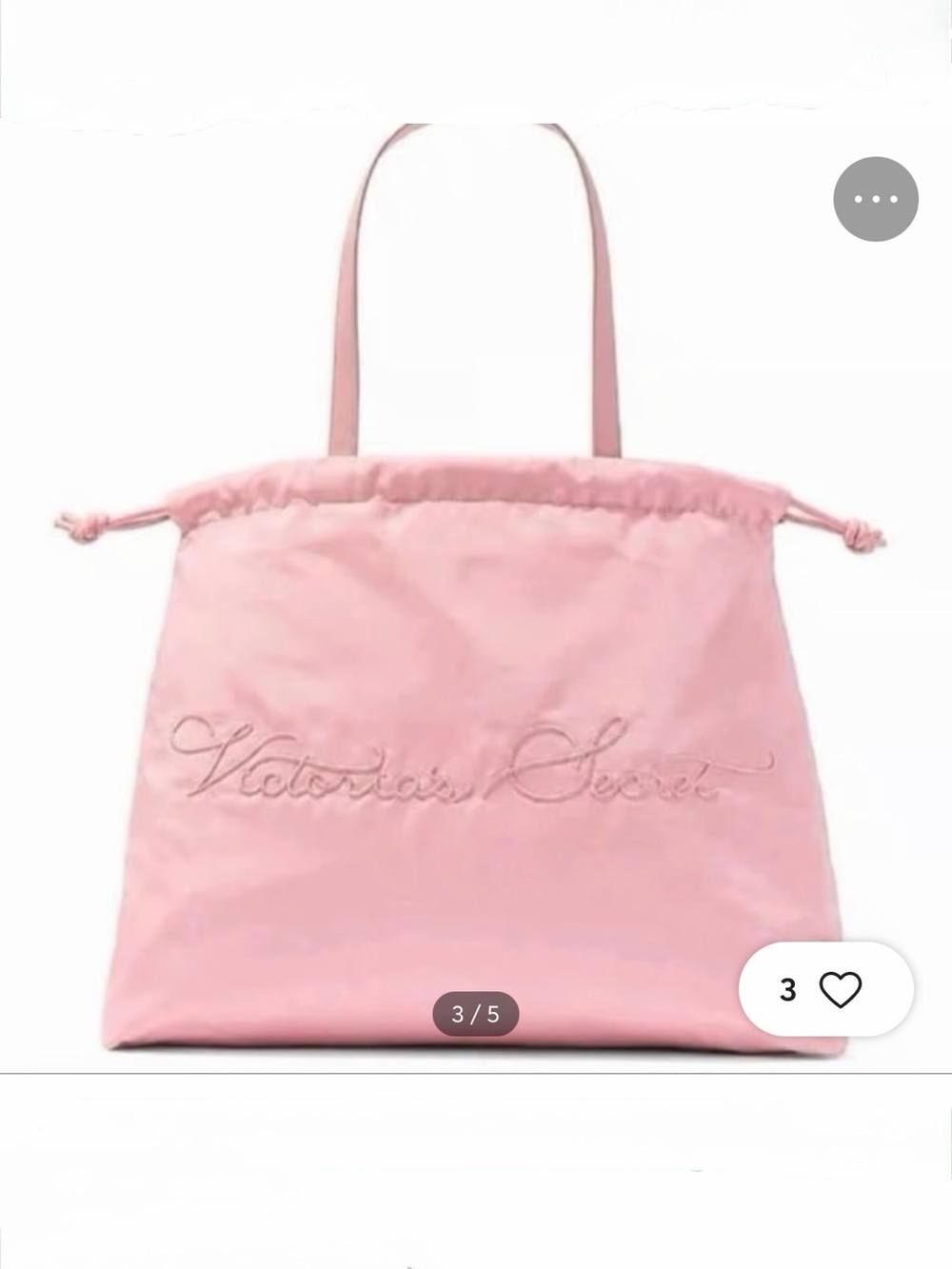 Victoria's Secret Light Pink Drawstring Shoulder Tote
